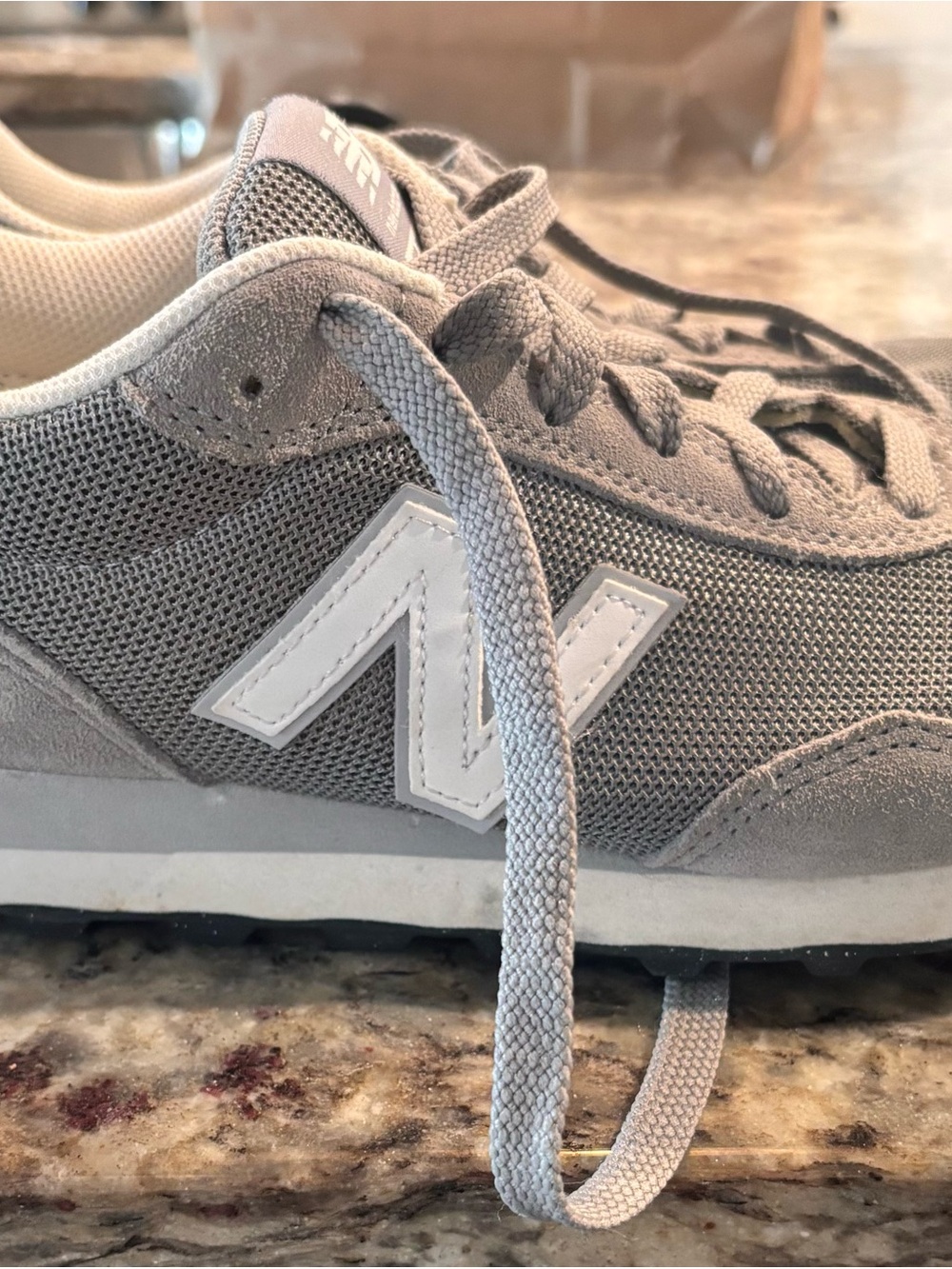 New Balance Gray Mesh & Suede Sneaker - Gray